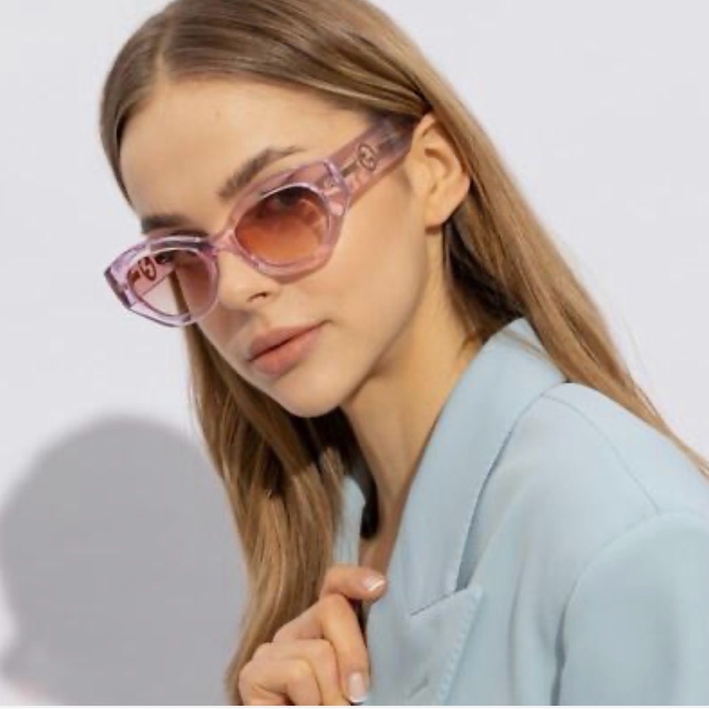Gucci Gg Rectangle Frames Transparent Pink Eyewear - image 3